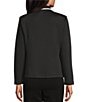 Allison Daley Long Sleeve Notch Lapel Button Front Novelty Trim Jacket, Color:Black - Image 2