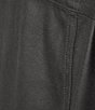 Color:Grey Foil - Image 4 - Long Sleeve Notch Lapel Zip Front Foiled Faux Suede Moto Jacket