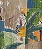 Allison Daley Multi Tropics Print Short Sleeve Point Collar Button Front Tie Hem Top - Image 4