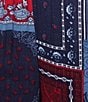 Allison Daley Navy Bandana Patchwork Pull-On Crinkle Soft Crop Pants - Image 4