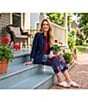 Allison Daley Navy Bandana Patchwork Pull-On Crinkle Soft Crop Pants - Image 5