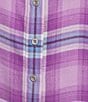 Allison Daley Ombre Plaid Long Sleeve Point Collar Button Front Shirt, Color:Dewberry Ombre Plaid - Image 4