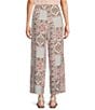 Color:Paisley Patch - Image 2 - Paisley Patch Elastic Waist Pull-On Crop Pants