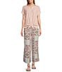 Color:Paisley Patch - Image 3 - Paisley Patch Elastic Waist Pull-On Crop Pants
