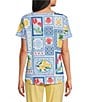 Allison Daley Patchwork Print Short Sleeve Crew Neck Top - Image 2