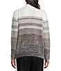 Allison Daley Petite Black White Long Sleeve Open-Front Gradience Stripe Cardigan, Color:Black/Snow White - Image 2