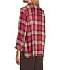 Allison Daley Petite Espresso Vivacious Plaid Print 3/4 Sleeve Point Collar Button Front Shirt, Color:Espresso Vivacious Plaid - Image 4