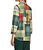 Allison Daley Petite Mix & Match Plaid Print 3/4 Sleeve Point Collar Button Front Shirt, Color:Pine Grove/Mix Match Plaid - Image 4
