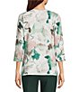 Allison Daley Petite Size 3/4 Sleeve Keyhole Neck Knit Top - Image 2