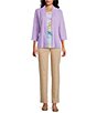 Allison Daley Petite Size 3/4 Sleeve Open Front Pointelle Cardigan - Image 5