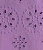 Allison Daley Petite Size 3/4 Sleeve Point Collar Button Front Eyelet Jacket, Color:Amethyst - Image 4