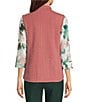 Allison Daley Petite Size Cable Quilt Knit Sleeveless Two-Way Zip Front Vest - Image 2