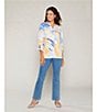 Allison Daley Petite Size Chambray Straight Leg Stretch Denim Elastic Waist Pull-On Jeans, Color:Chambray - Image 5