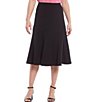 Color:Black - Image 1 - Petite Size City Stretch Gored Panel Skirt
