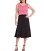 Color:Black - Image 3 - Petite Size City Stretch Gored Panel Skirt