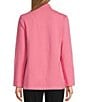 Color:Chateau Rose - Image 2 - Petite Size Coordinating Long Roll Tab Sleeve Stand Collar Zip Front Jacket