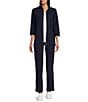 Color:True Navy - Image 3 - Petite Size Coordinating Straight Leg Pull-On Pant