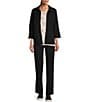 Color:Black - Image 3 - Petite Size Coordinating Straight Leg Pull-On Pant