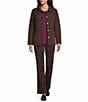 Allison Daley Petite Size Diamond Stitch Woven Quilt Long Sleeve Button Front Jacket - Image 3