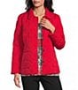 Allison Daley Petite Size Diamond Stitch Woven Quilt Long Sleeve Button Front Jacket - Image 1
