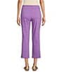 Allison Daley Petite Size Lattice Hem Pull-On Straight Leg Cropped Pants, Color:Amethyst - Image 2