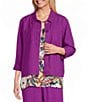 Allison Daley Petite Size Long Sleeve Button Front Point Collar Soft Jacket - Image 1