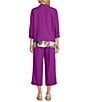 Allison Daley Petite Size Long Sleeve Button Front Point Collar Soft Coordinating Jacket - Image 3