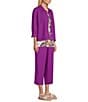 Allison Daley Petite Size Long Sleeve Button Front Point Collar Soft Coordinating Jacket - Image 4