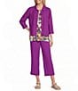 Allison Daley Petite Size Long Sleeve Button Front Point Collar Soft Coordinating Jacket - Image 6