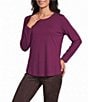 Allison Daley Petite Size Long Sleeve Crew Neck Knit Top - Image 1