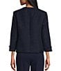 Allison Daley Petite Size Long Sleeve Full Front Button Lined Jacket, Color:True Navy - Image 2