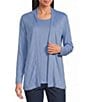 Allison Daley Petite Size Long Sleeve Open-Front Cardigan - Image 1