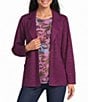 Allison Daley Petite Size Long Sleeve Open Front Notch Lapel Blazer Cardigan - Image 1