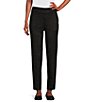 Color:Black - Image 1 - Petite Size Luxe Suede Straight Leg Pull-On Pants