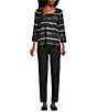 Color:Black - Image 3 - Petite Size Luxe Suede Straight Leg Pull-On Pants