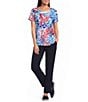 Allison Daley Petite Size Multi Animal Print Short Sleeve Crew Neck Top - Image 3