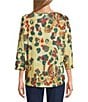 Allison Daley Petite Size Multi Spot 3/4 Sleeve Boat Neck Knit Top - Image 2