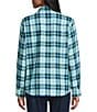 Allison Daley Petite Size Plaid Long Sleeve Point Collar Button Front Blouse - Image 2