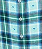 Allison Daley Petite Size Plaid Long Sleeve Point Collar Button Front Blouse - Image 4