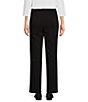 Color:Black - Image 2 - Petite Size Stretch Pull-On Straight Leg Pants
