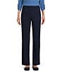 Color:True Navy - Image 1 - Petite Size Stretch Pull-On Straight Leg Pants