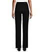 Allison Daley Petite Size Pull-On Straight Leg Ponte Pants, Color:Black - Image 2