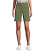Color:Sage - Image 1 - Petite Size Pull-On Tech Stretch Shorts