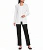 Allison Daley Petite Size Pull-On Waist Straight Leg Knit Pants - Image 3
