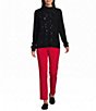 Allison Daley Petite Size Straight Leg Pull-On Ponte Pants - Image 3