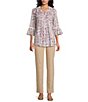 Allison Daley Petite Size Stretch Pull-On Straight Leg Pants - Image 3