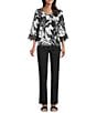 Allison Daley Petite Size Stretch Pull-On Straight Leg Pants - Image 3