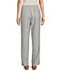 Color:Pearl Grey - Image 2 - Petite Size Textured Straight Leg Pull-On Pants