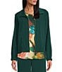 Allison Daley Pine Grove Long Sleeve Point Collar Zipper Front Jacket, Color:Pine Grove - Image 1