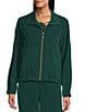 Allison Daley Pine Grove Long Sleeve Point Collar Zipper Front Jacket, Color:Pine Grove - Image 2
